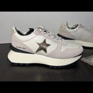 Vintage Havana Major Metallic Star, Leopard, Suede Retro Platform Sneakers Wms 8